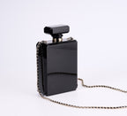 CHANEL - Chanel Balck/Gold Plexiglass Perfume Bottle Evening Bag