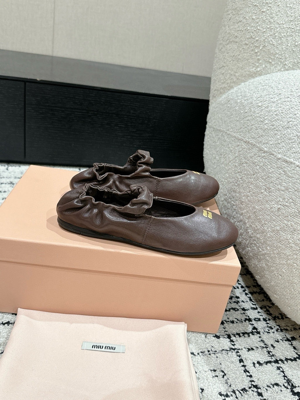 MIU MIU - Ruches nappa leather ballerinas