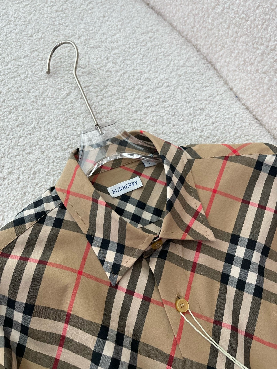 BURBERRY - Slim Fit Check Cotton Poplin Shirt