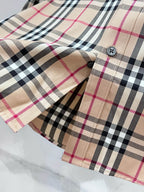 BURBERRY - Stretch Poplin Check Short Sleeve Shirt
