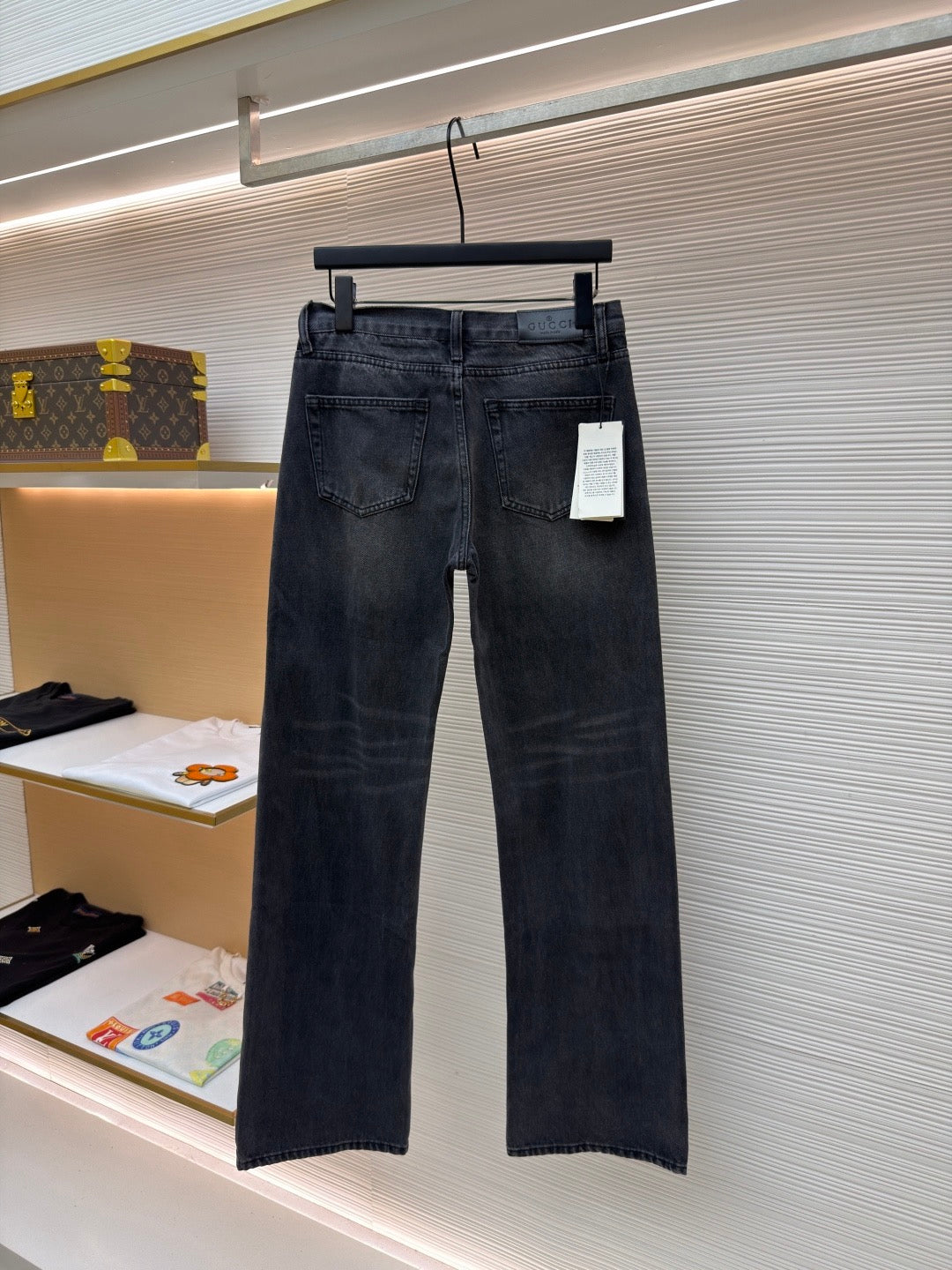 GUCCI - cotton denim pants with horsebit