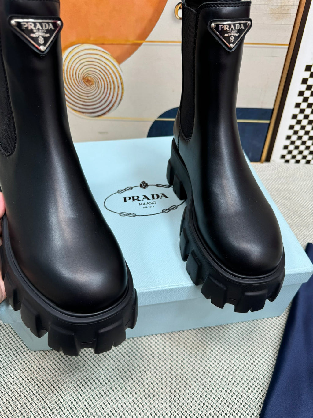 PRADA - Monolith Brushed Leather Chelsea Boot