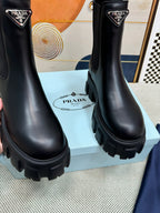 PRADA - Monolith Brushed Leather Chelsea Boot