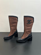 CHANEL - Chanel Suede and Leather High Boot