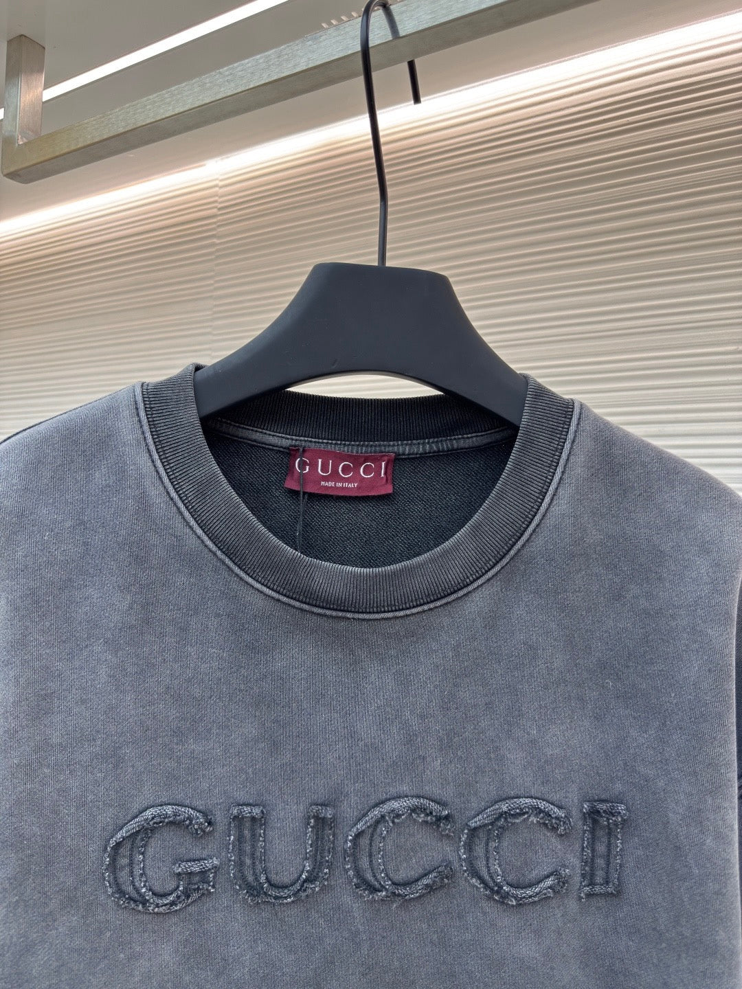 GUCCI  - Logo Cotton Crew Neck Sweatshirt