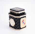 CHANEL - Limited Edition Black Quilted Resin Tea Box Minaudiere Imitation Pearl and Gold Hardware, 2024