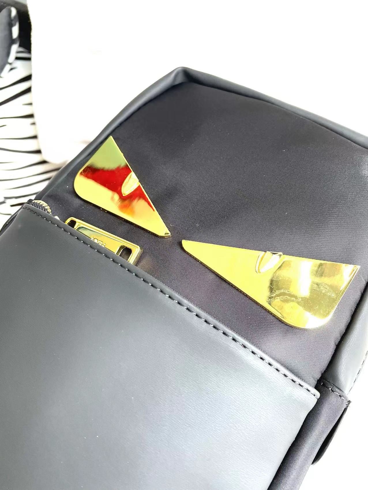 FENDI -  Monster Sling Bag Nylon and Leather Medium