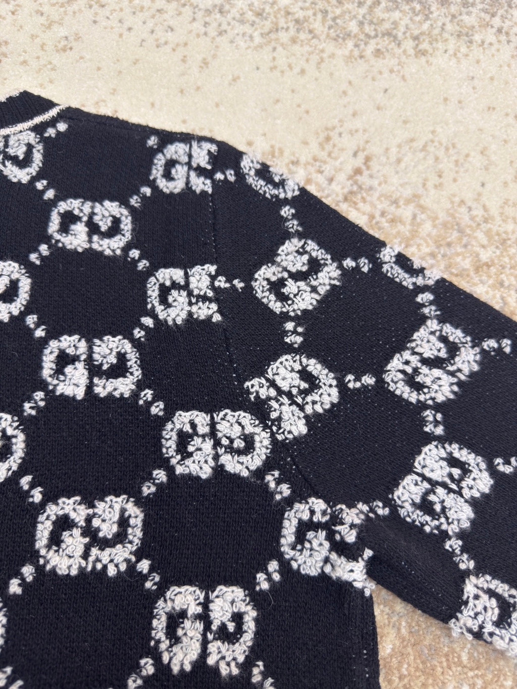 GUCCI  - Women's Black Embroidered Monogram