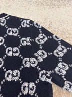 GUCCI  - Women's Black Embroidered Monogram