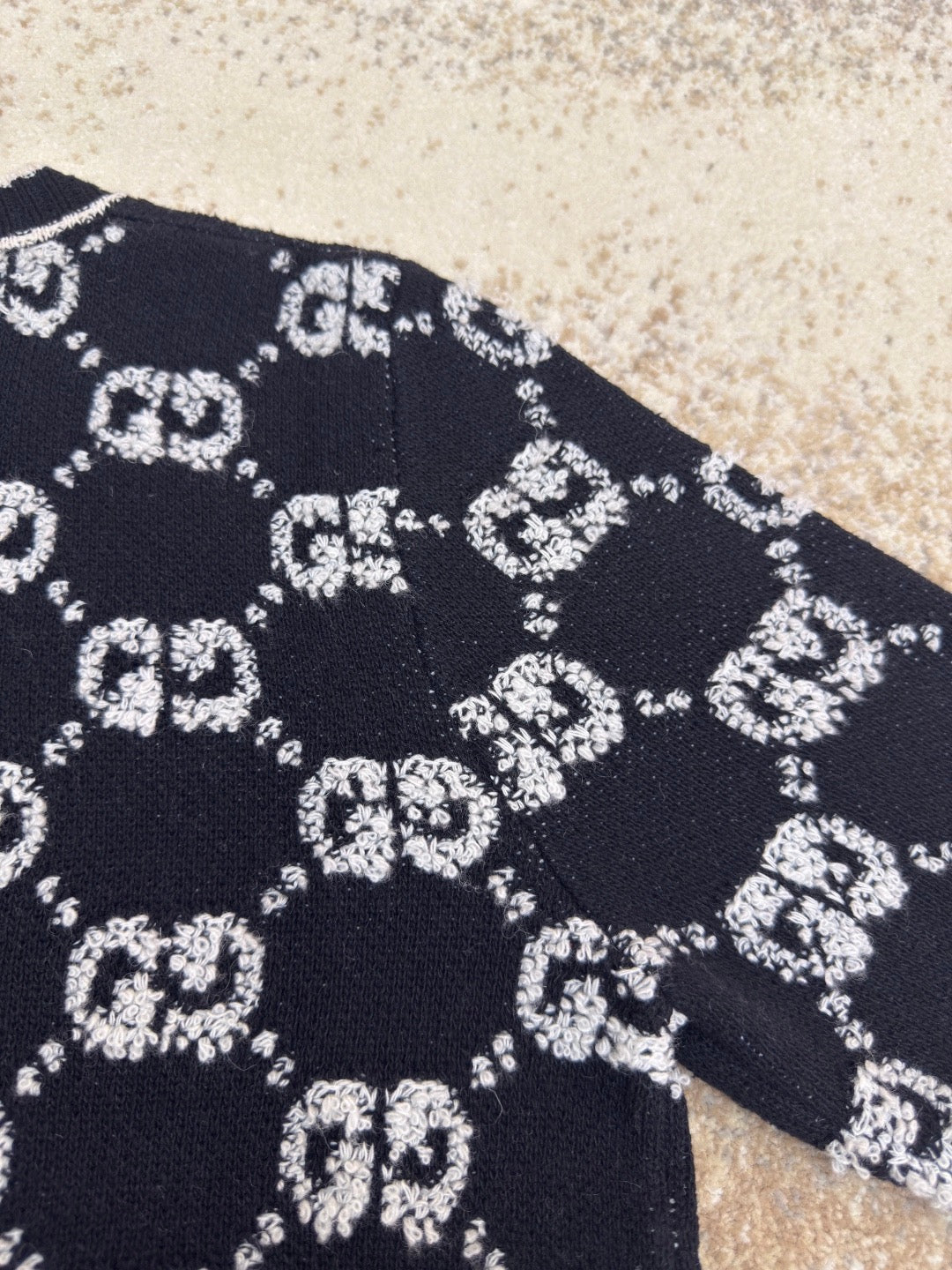 GUCCI  - Women's Black Embroidered Monogram