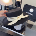 CHANEL - trimmed raffia sun hat