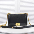 CHANEL - Exotics Small Boy Bag Black Python Molurus Leather