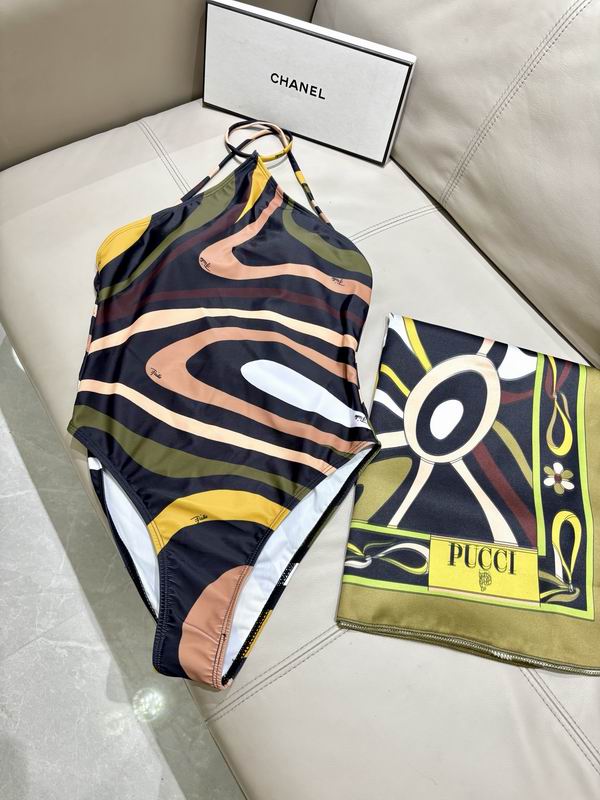 PUCCI - Patterned Halterneck One-Piece Swimsuit