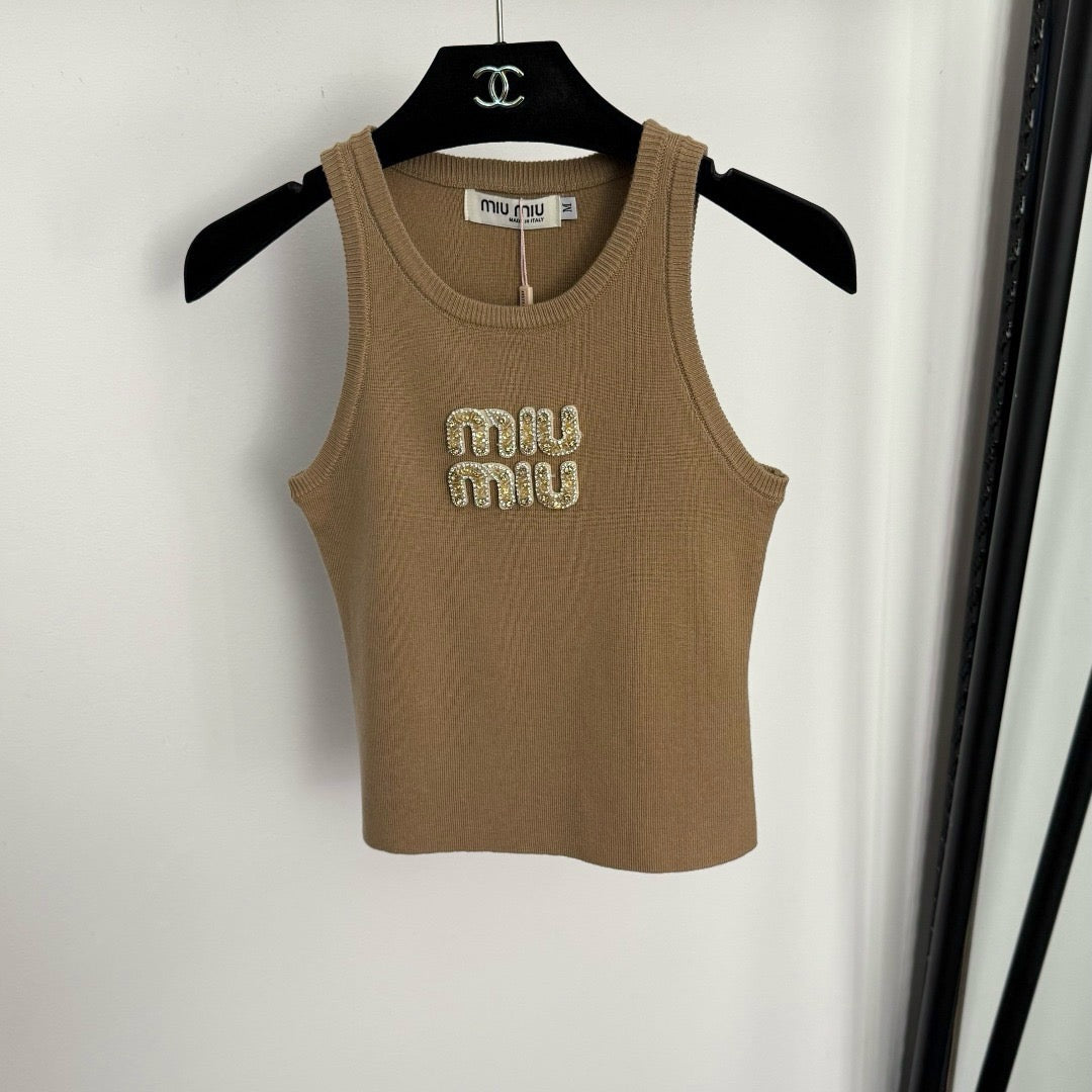 MIU MIU - Cotton knit tank top