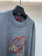 GUCCI  - Knit wool sweater with embroidery unisex