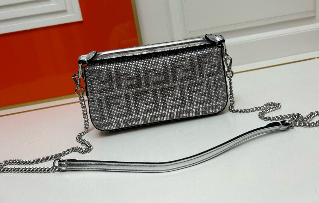 FENDI - Medium Baguette Bag in Crystal FF Motif