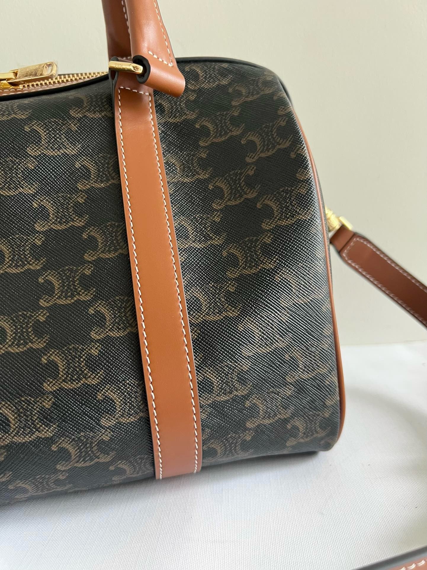 CELINE - BOSTON IN TRIOMPHE CANVAS AND CALFSKIN