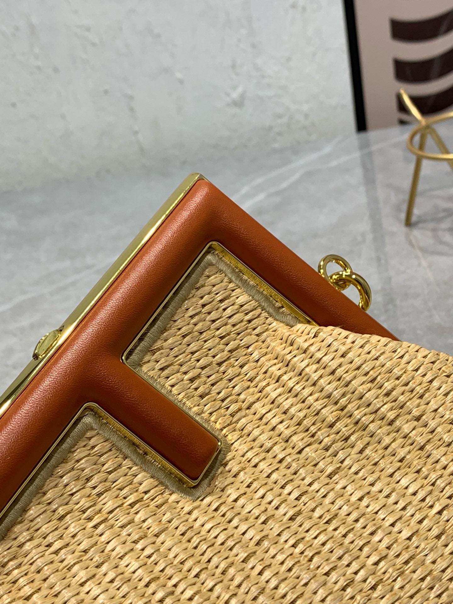 FENDI - First Bag Raffia Small shoulder bag