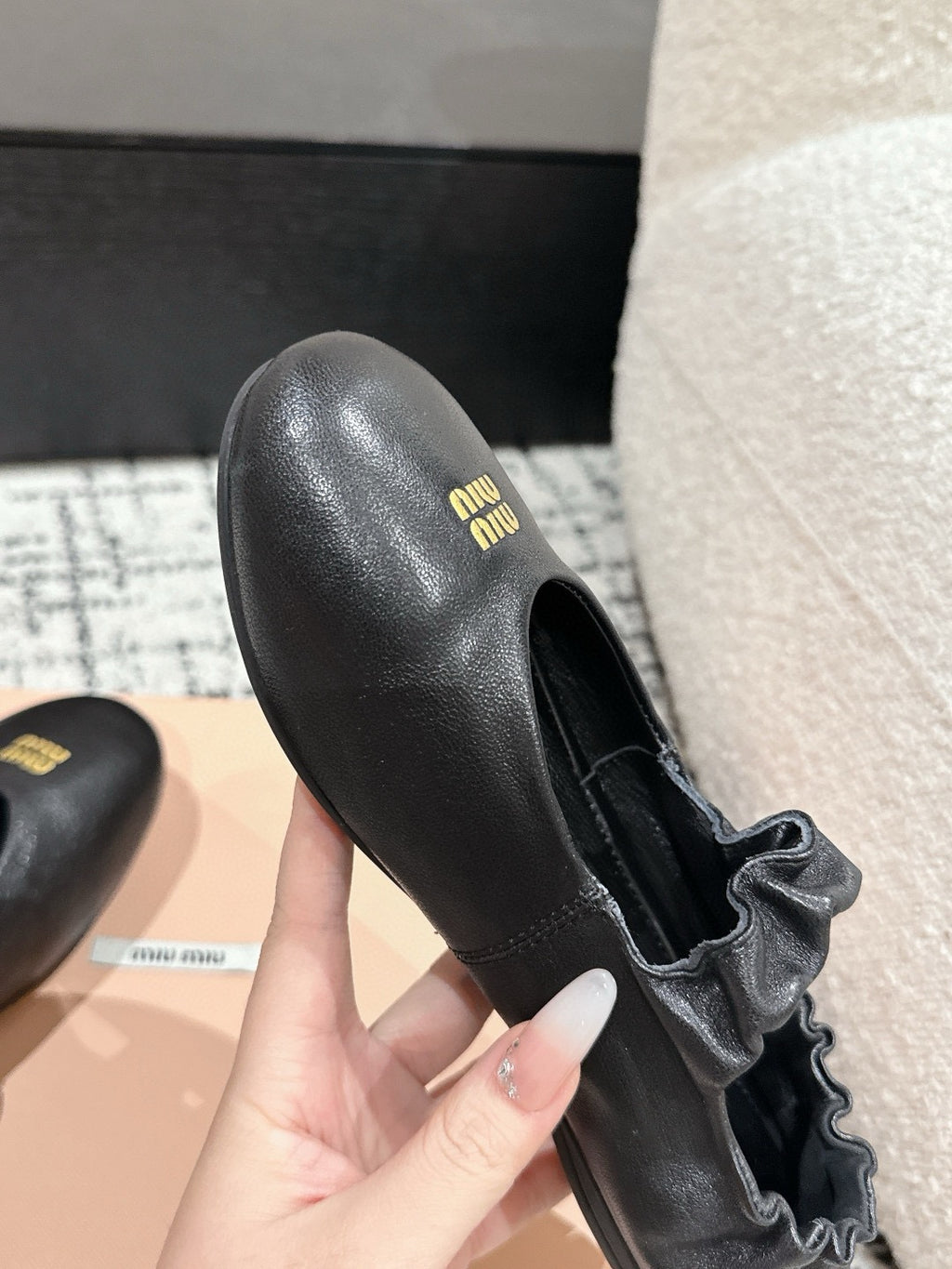 MIU MIU - Ruches nappa leather ballerinas