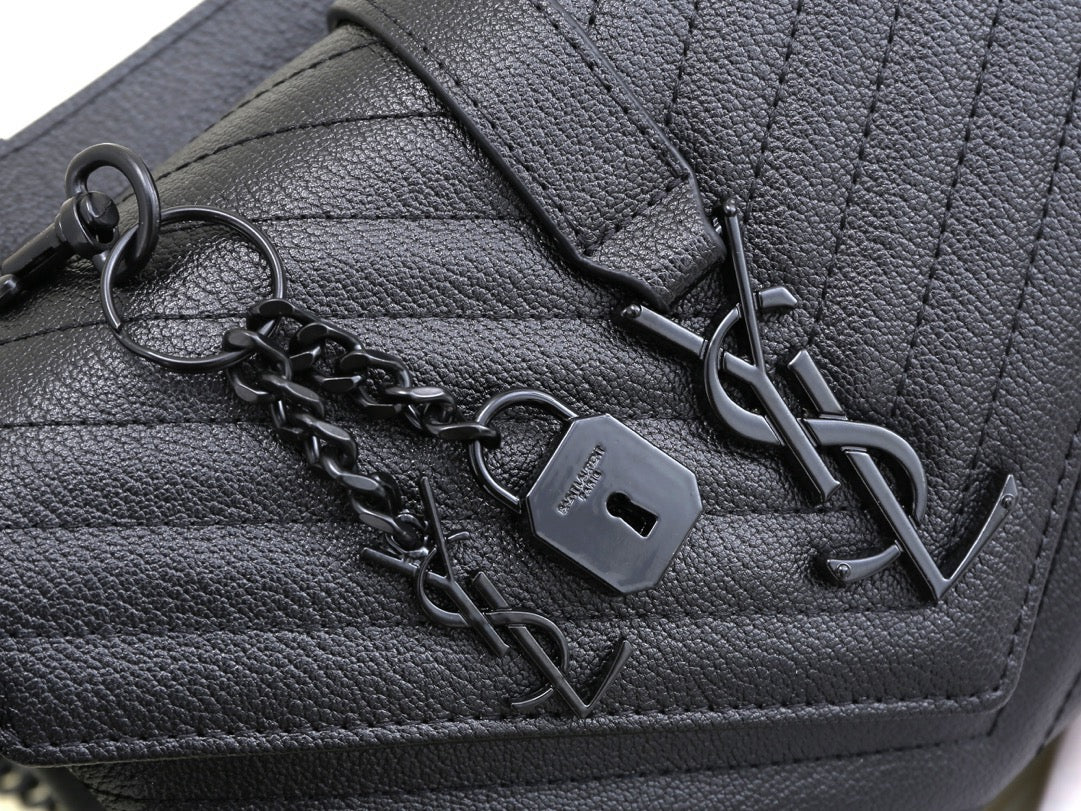 SAINT LAURENT- Black Leather Handbag