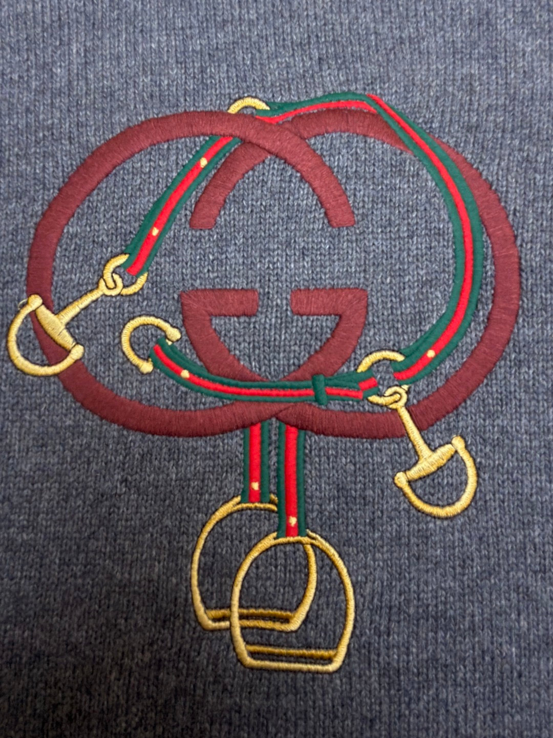 GUCCI  - Knit wool sweater with embroidery unisex