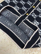 GUCCI  - Women's Black Embroidered Monogram