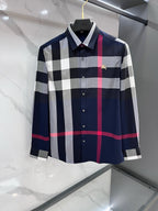 BURBERRY - Stretch Poplin Check long Sleeve Shirt