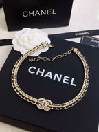 CHANEL - Crystal CC Choker Necklace