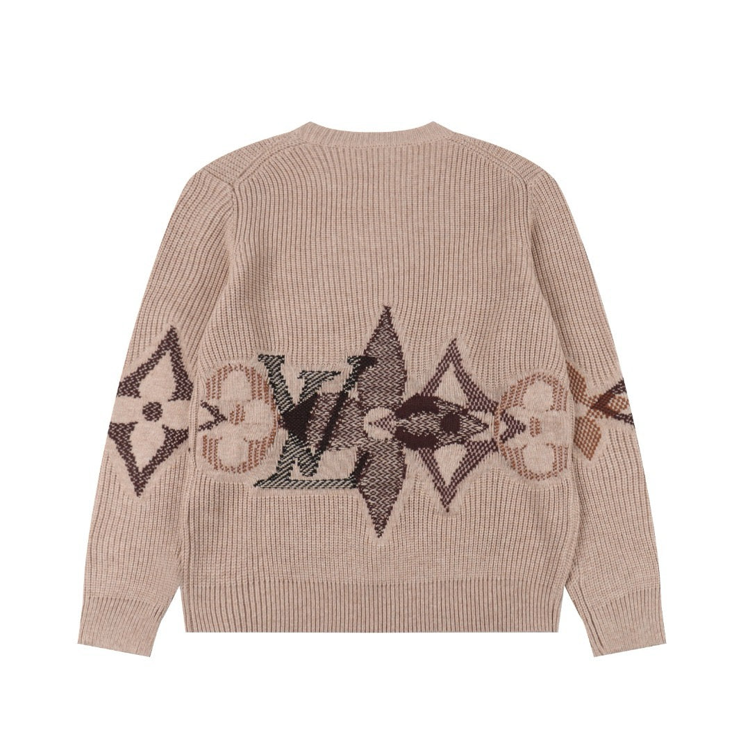LOUIS VUITTON - Applikation ribbet strik sweater