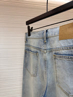 GUCCI - cotton denim pants with horsebit