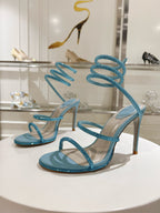 RENE CAOVILLA - CLEO blue SANDAL WITH CRYSTAL 105