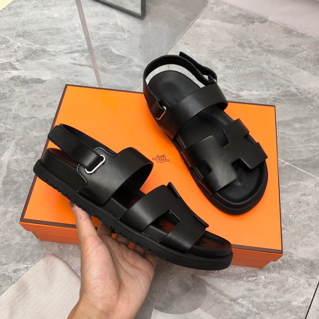 HERMES - Chypre Blanc Sandal Black