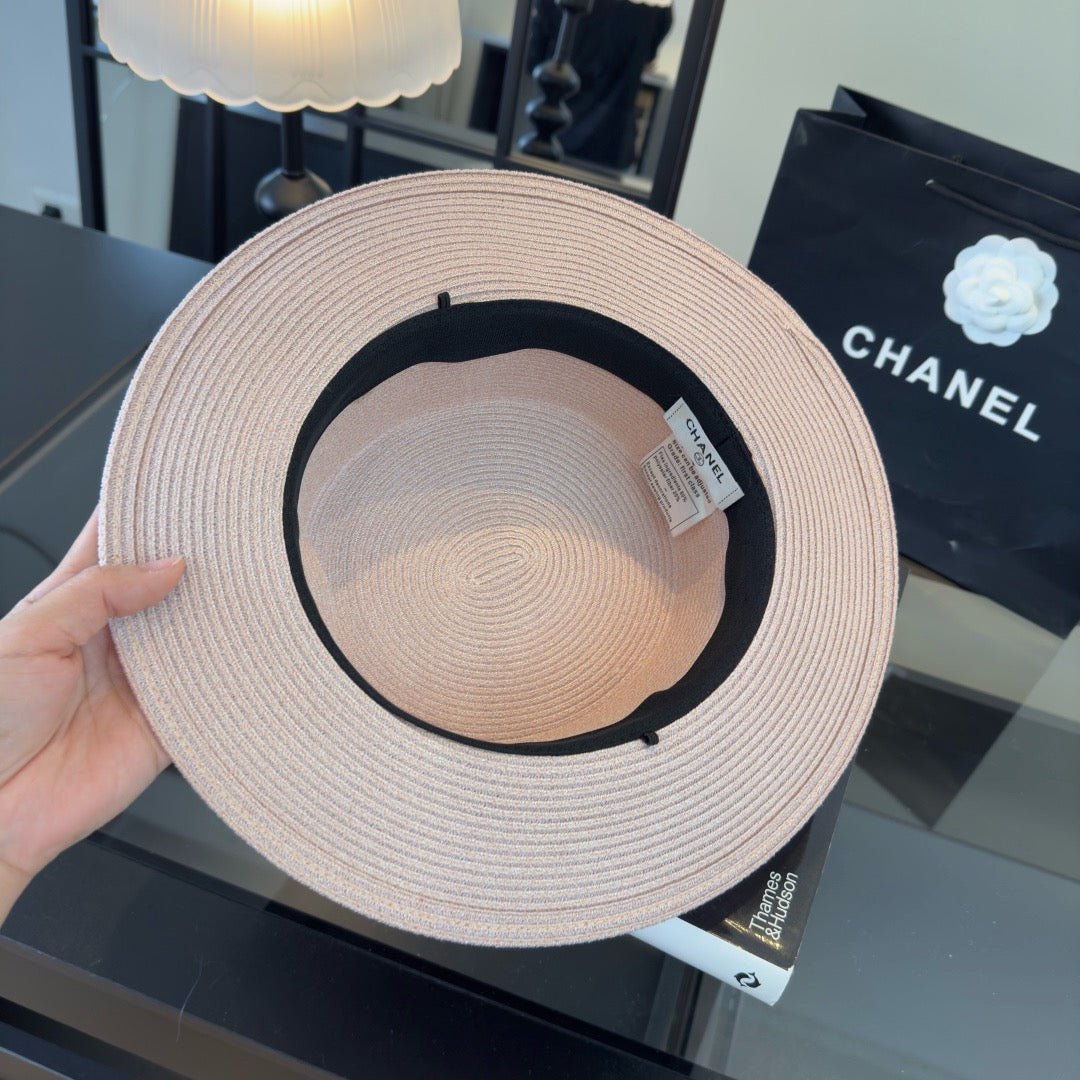 CHANEL - trimmed raffia sun hat