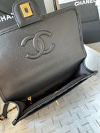 CHANE - School Memory Top Handle Flap Bag Quilted Caviar