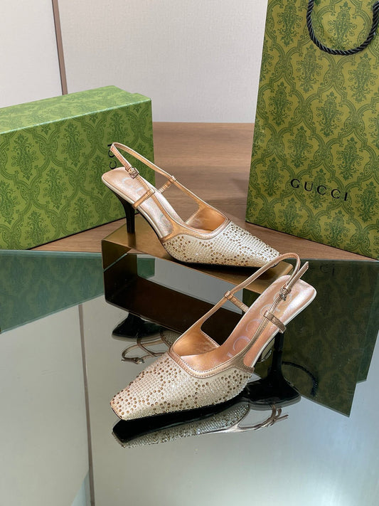 GUCCI - Crystal Slingback Pump