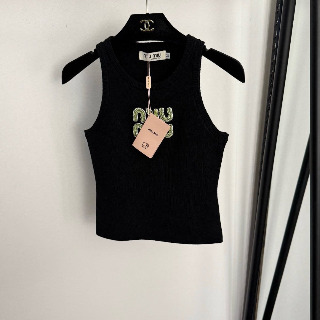 MIU MIU - Cotton knit tank top