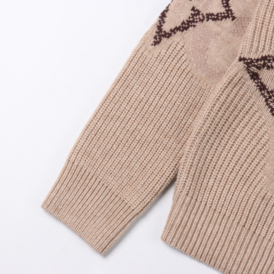 LOUIS VUITTON - Applikation ribbet strik sweater