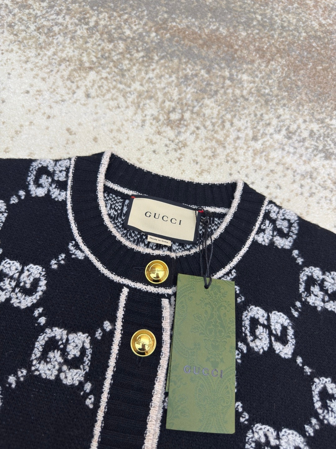 GUCCI  - Women's Black Embroidered Monogram