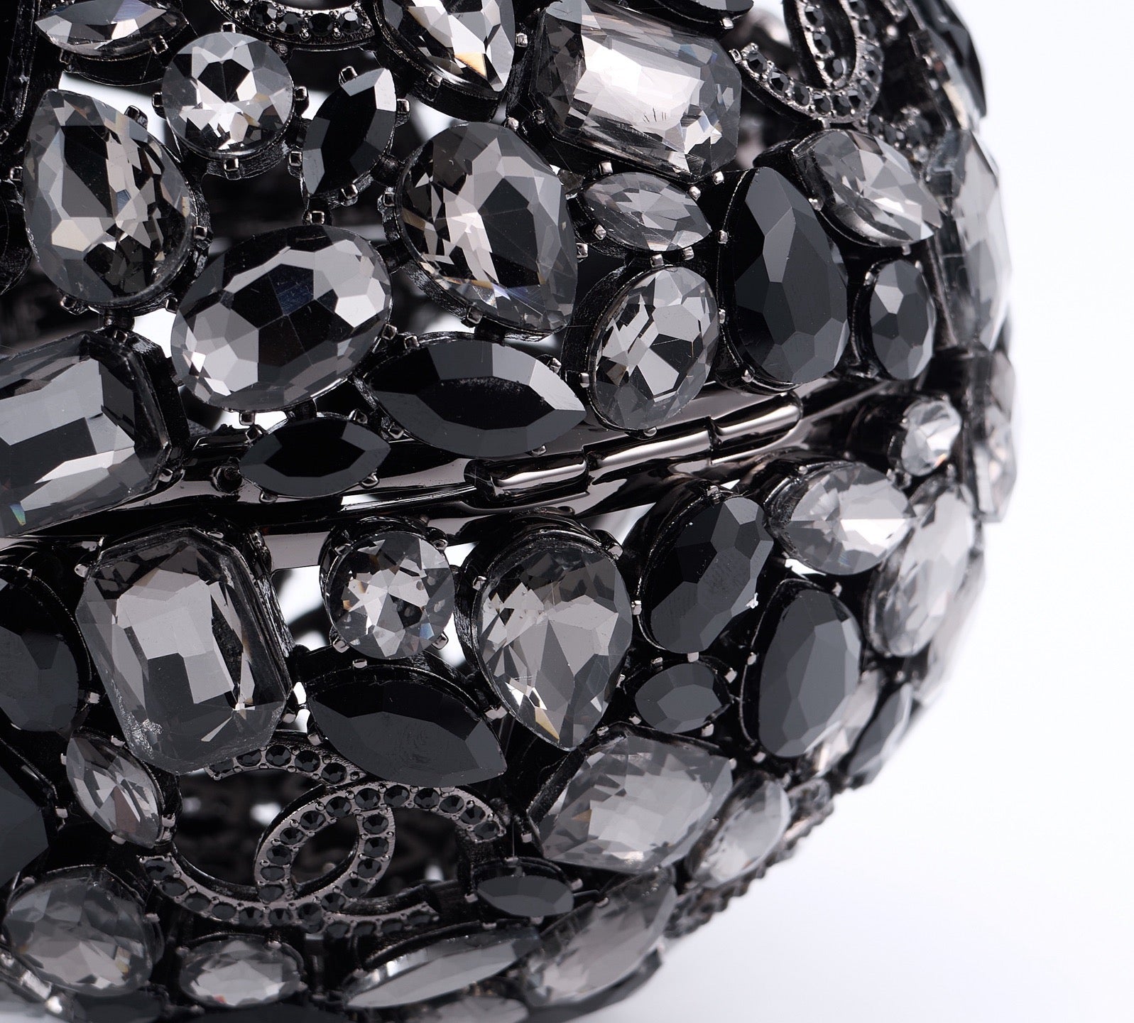 CHANEL - Gold Metal Strass Crystal Sphere Minaudiere Clutch Hardware, 2025