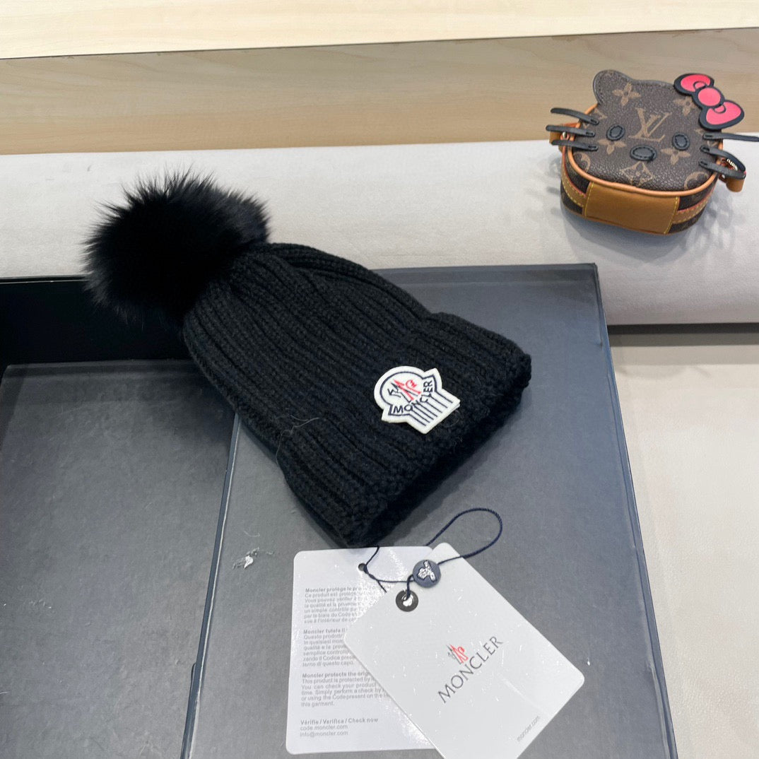 MONCLER -  Moncler Wool Beanie With Pom Pom