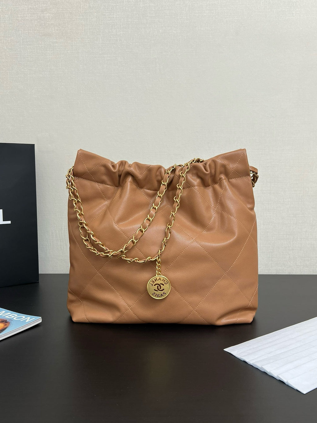 CHANEL - Shiny Calfskin & Gold-Tone Metal
