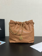 CHANEL - Shiny Calfskin & Gold-Tone Metal