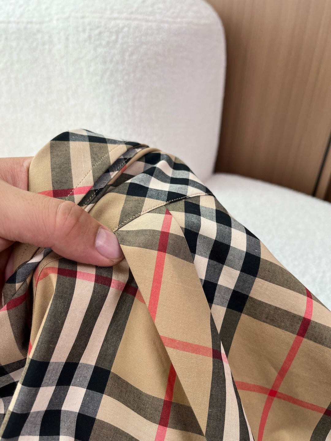 BURBERRY - Slim Fit Check Cotton Poplin Shirt
