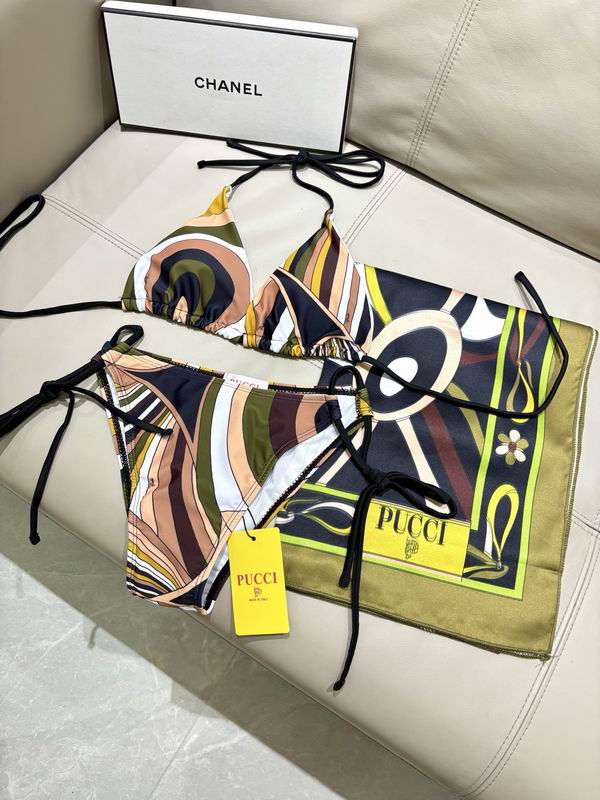 PUCCI - Patterned Halterneck bikini Swimsuit
