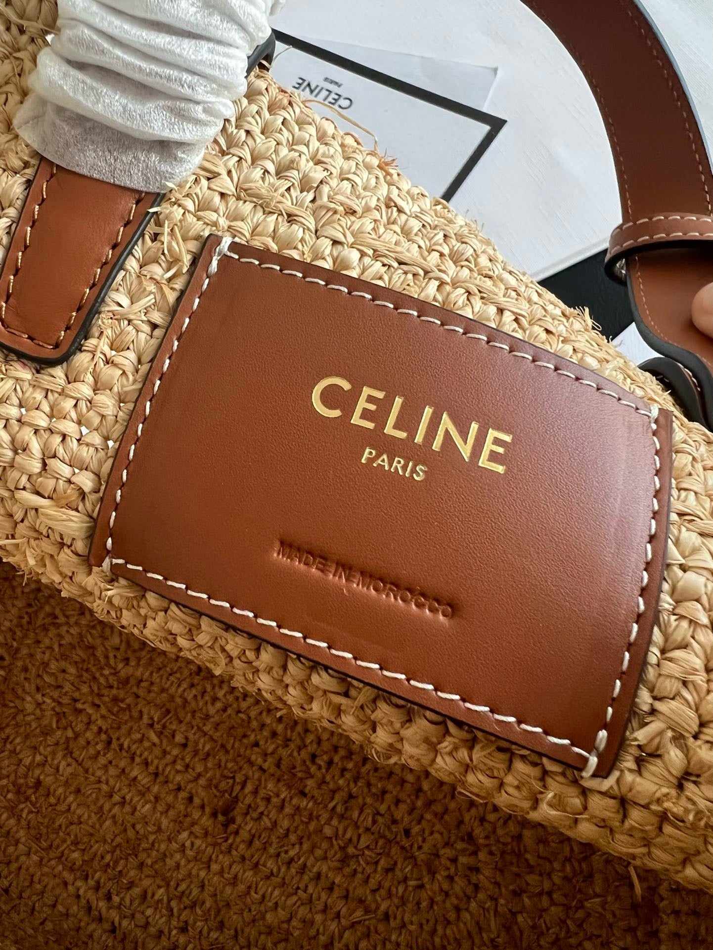 CELINE - TEEN COUFFIN IN WICKER AND NATURAL CALFSKIN
