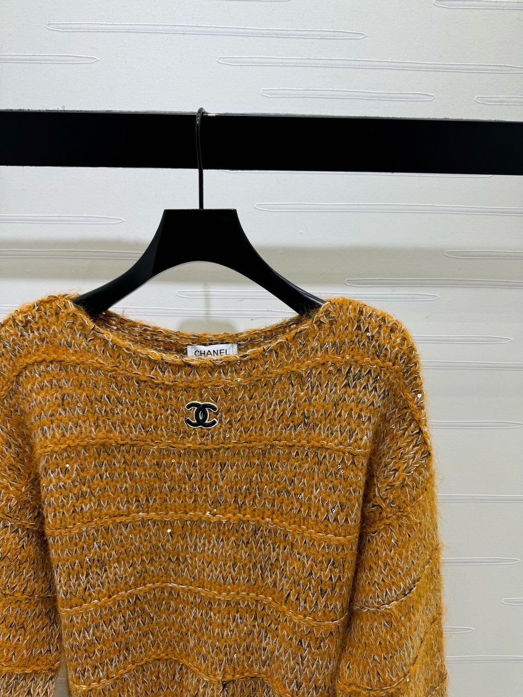 CHANEL - Chanel Boutique CC Logo Vintage Mustard Wool
