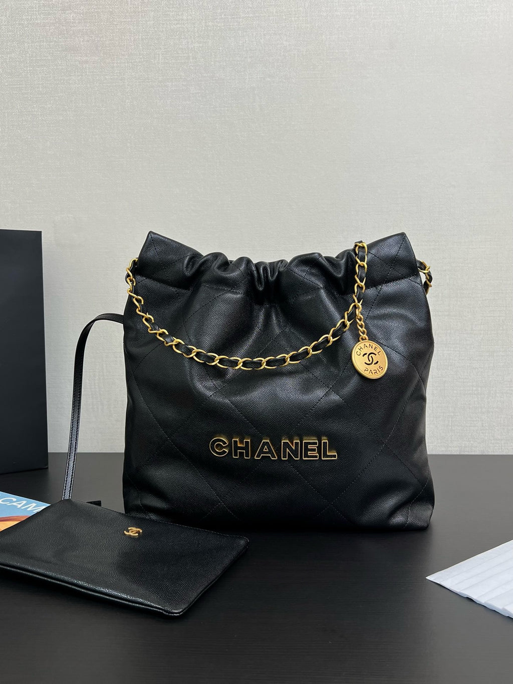 CHANEL - Shiny Calfskin & Gold-Tone Metal
