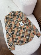 BURBERRY - Slim Fit Check Cotton Poplin Shirt