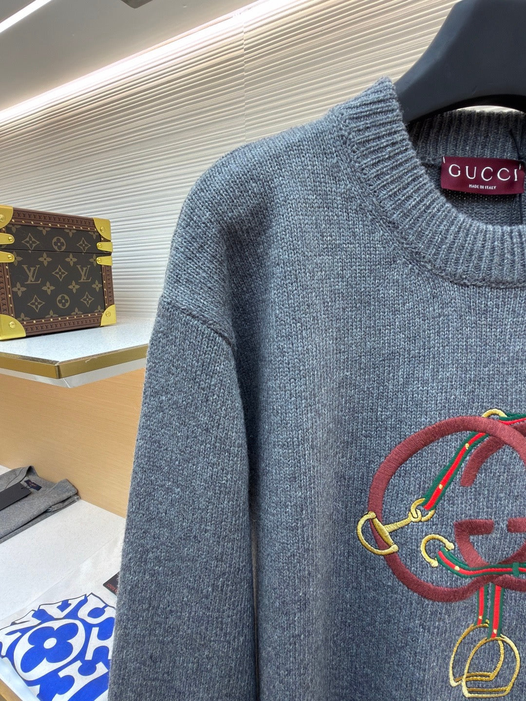 GUCCI  - Knit wool sweater with embroidery unisex
