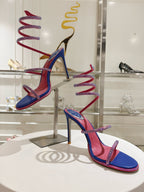 RENE CAOVILLA - CLEO blue SANDAL WITH CRYSTAL 105